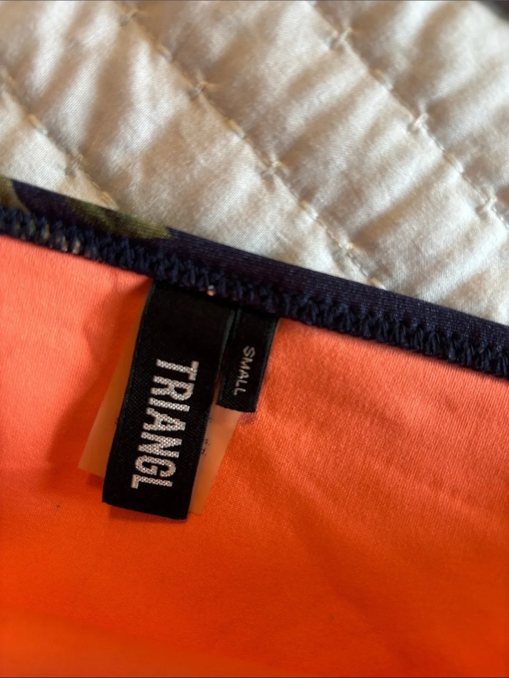 triangl Neoprene swimsuit  Navy-Trim Coral  2 piece Bikini  set size small